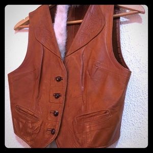 handcrafted leather cowgirl vest